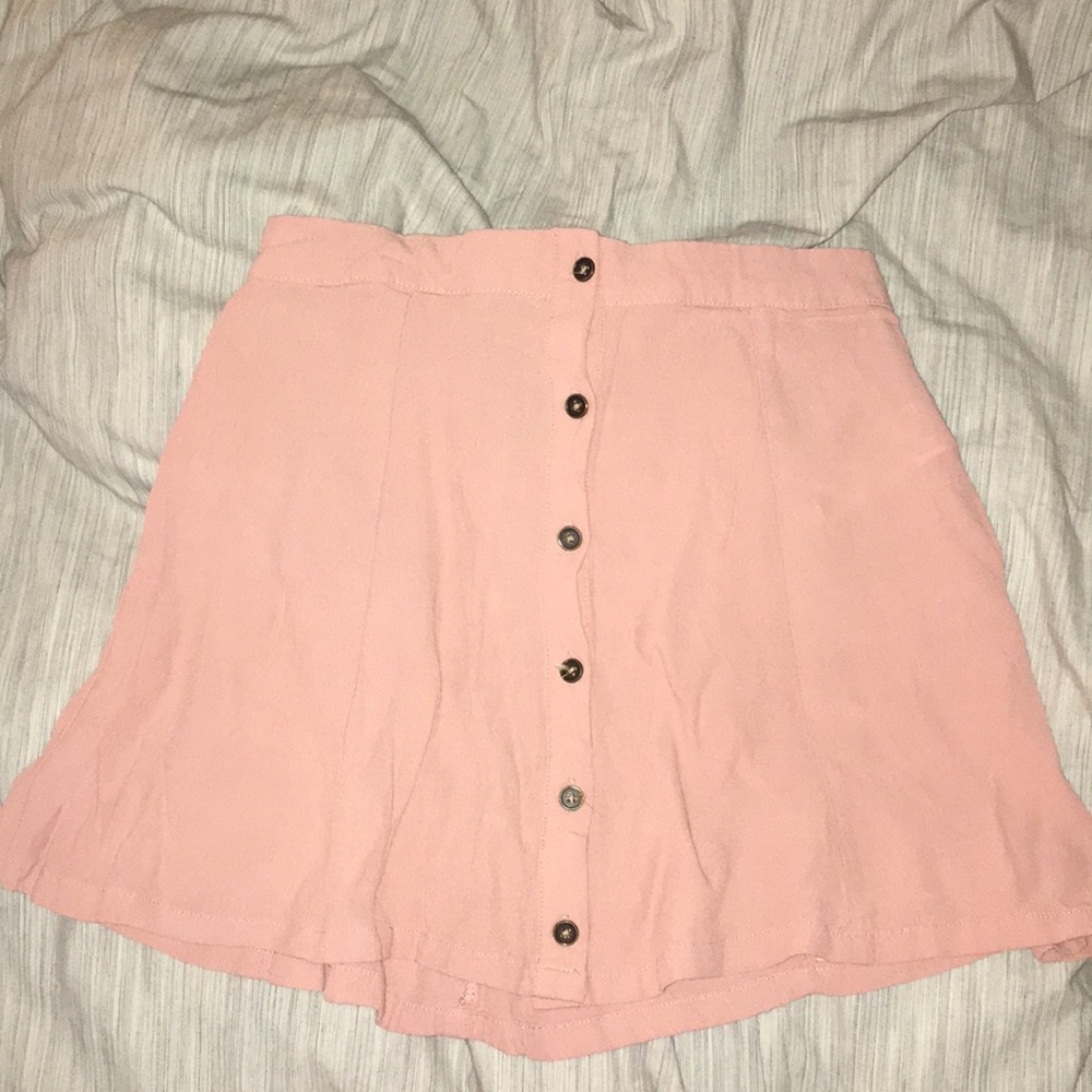 Light coral button down skirt